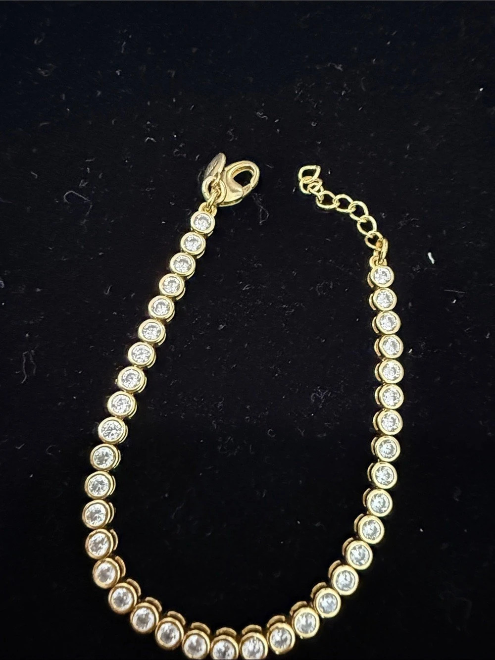 Madewell The Tennis Collection Bezel Set Crystal Bracelet Gold-Tone Clear Stone